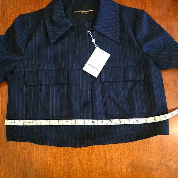 Amanda Uprichard Navy Cropped Jacket | NWT | Size Medium – Msrp $260 - Picture 10 of 16